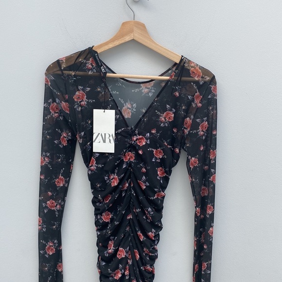 Zara Floral Print Tulle Mini - Picture 8 of 12
